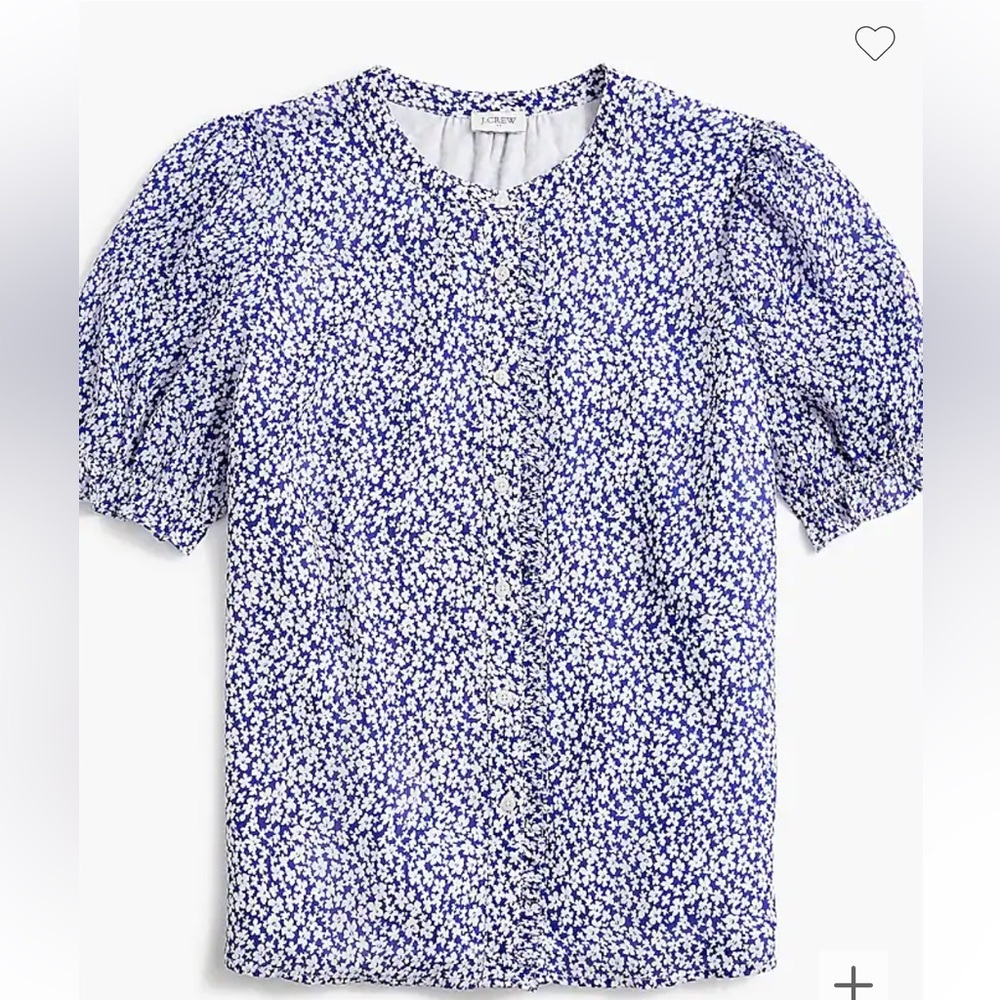 J Crew soft gauze puff sleeve ruffle top